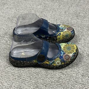 Rieker Daisy Floral Mary Jane Shoes Womens 37 7 Anti-Stress Embroidered Slip On